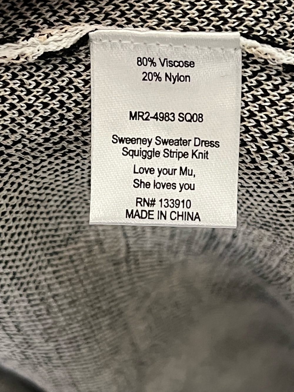 Show Me Your MuMu Sweeney sweater dress squiggle stripe knit dress open back - Picture 11 of 12